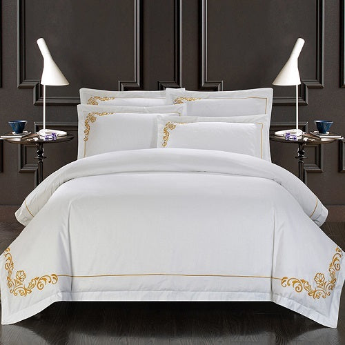 Juego de Cama de Algodón Puro – 4 Piezas Premium de Alta Densidad