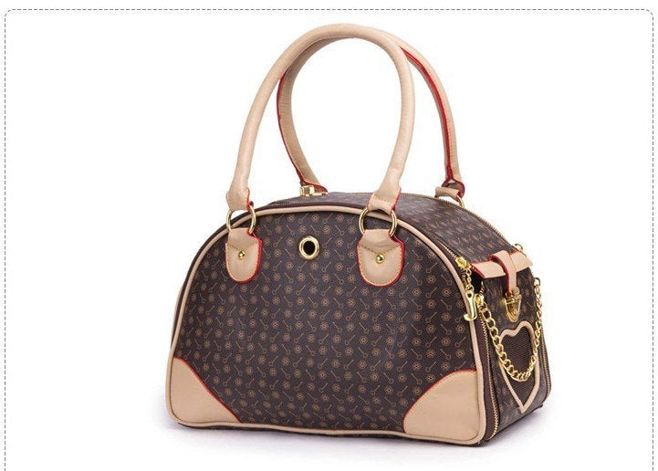 Bolso de viaje para mascotas – Material PU sintético, ligero y elegante para perros y gatos pequeños