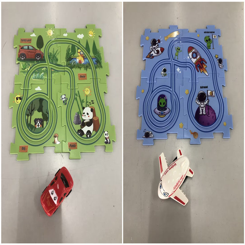 🚂🧩 Pista Eléctrica de Puzzle para Niños – DIY Creativo + Coche Automático – Tendencia 2026 ⚡👧👦