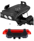 Soporte de teléfono para bicicleta con luz LED, timbre y cargador USB – Power Bank multifunción 2026