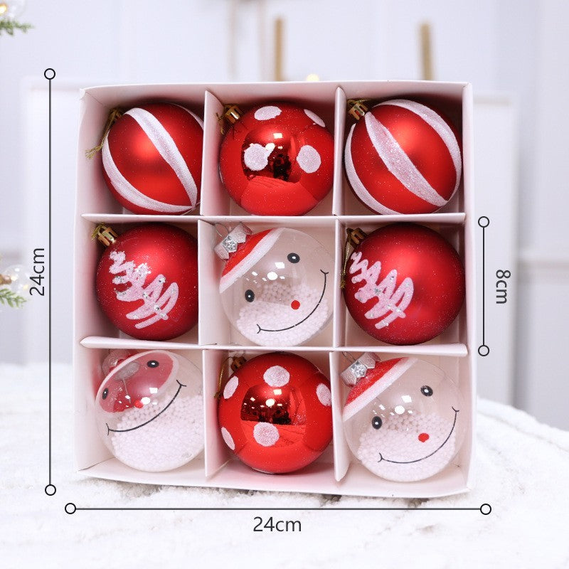 Set de bolas navideñas de plástico PC en varios tamaños y combinaciones de colores para decoración de árbol