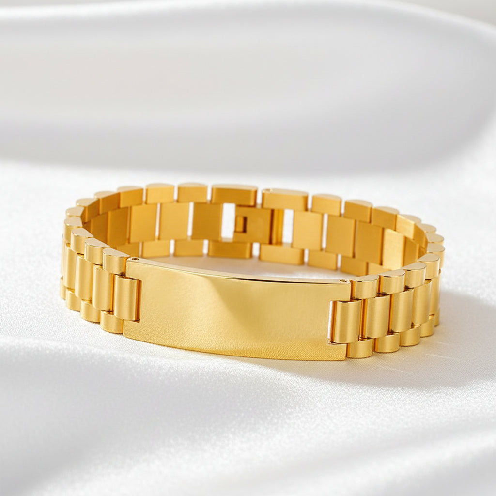 Brazalete de Acero Inoxidable Personalizado Masculino