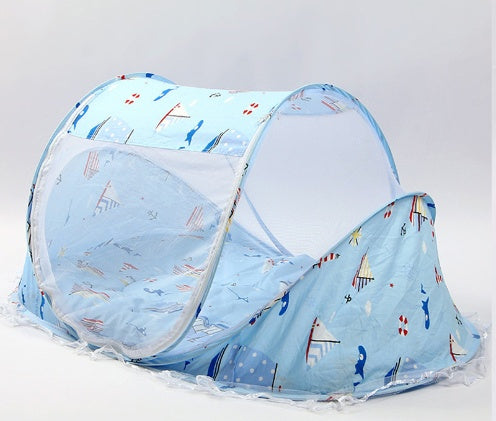 Cuna Plegable para Bebé con Mosquitera y Almohada – Set 2 Piezas
