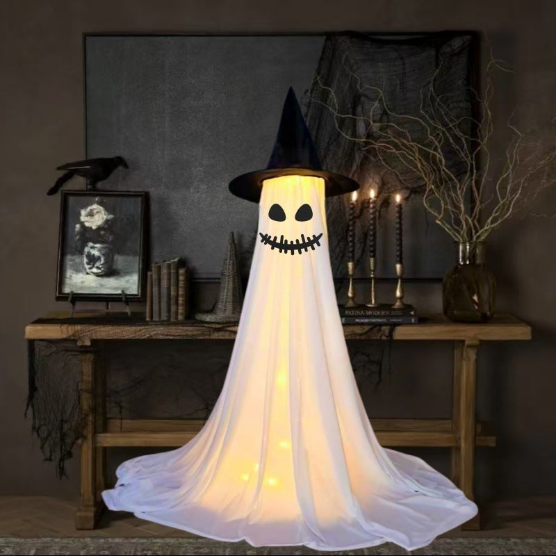 Fantasma Decorativo Exterior – Adorno Inflable y Luminoso para Jardín o Porche