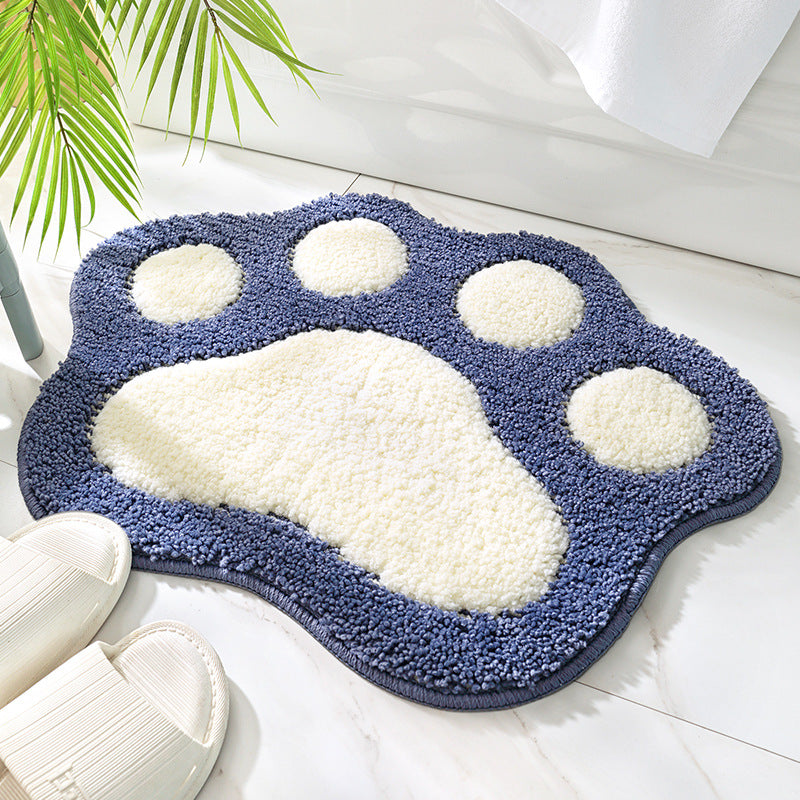 Alfombra antideslizante de baño — Diseño de huella adorable y suave