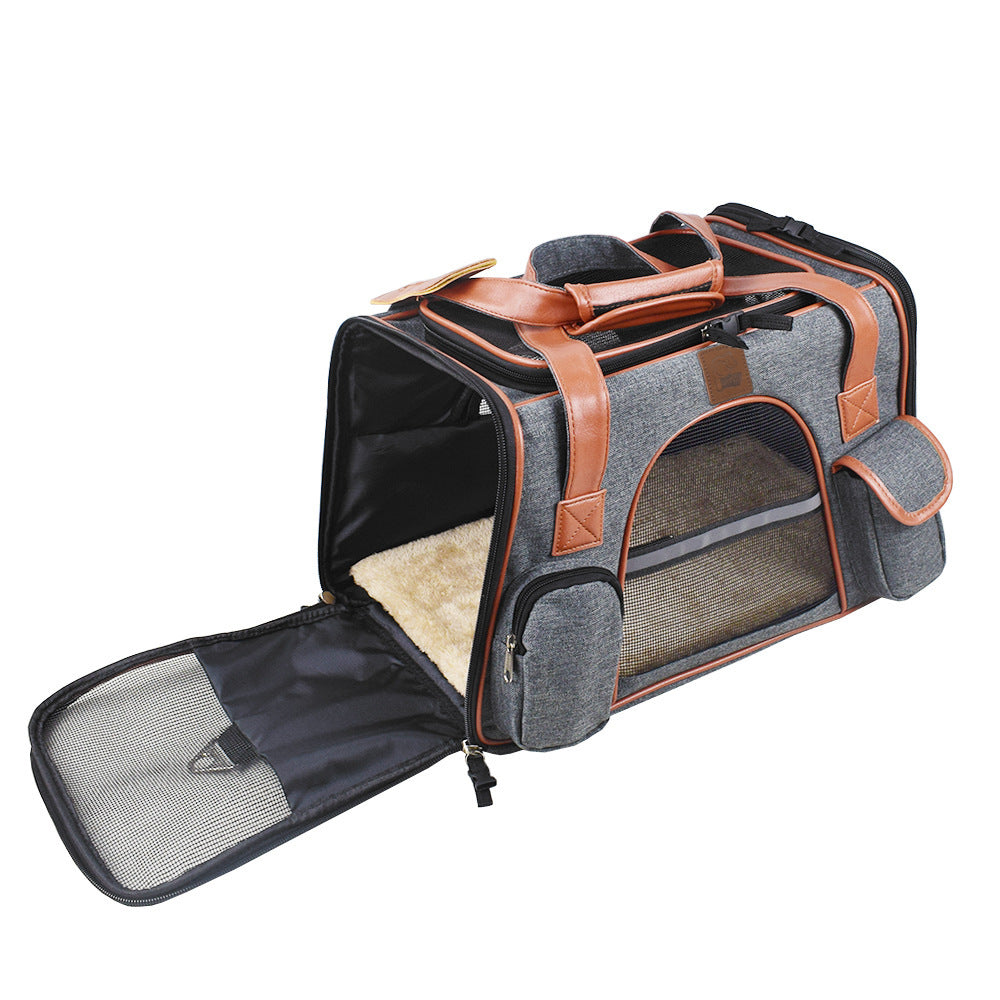 Asiento transportín para perros – Tela Oxford resistente y diseño seguro para coche