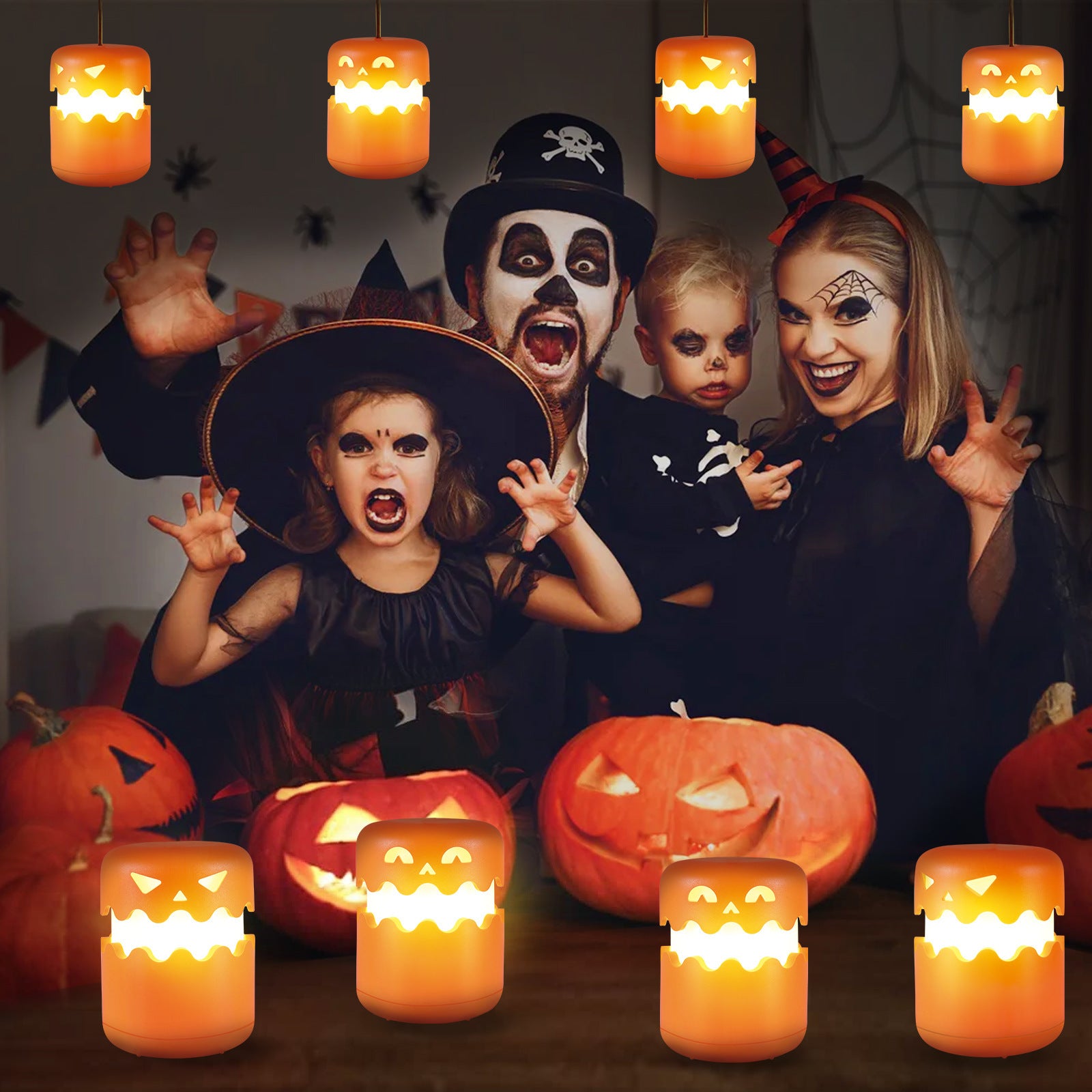 Lámpara Calabaza Plegable – Luz Nocturna Portátil Decorativa de Halloween