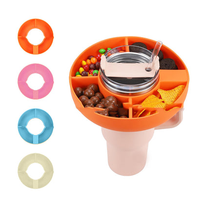 Snack bowl de silicona para vaso Stanley 40 oz – bandeja reutilizable con 4 compartimentos