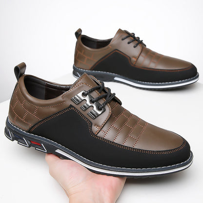 Zapatos de hombre estilo británico — Diseño versátil con cordones y puntera redonda