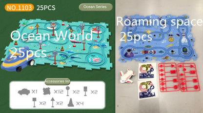 Pista Eléctrica de Puzzle para Niños – Coche Automático DIY Creativo