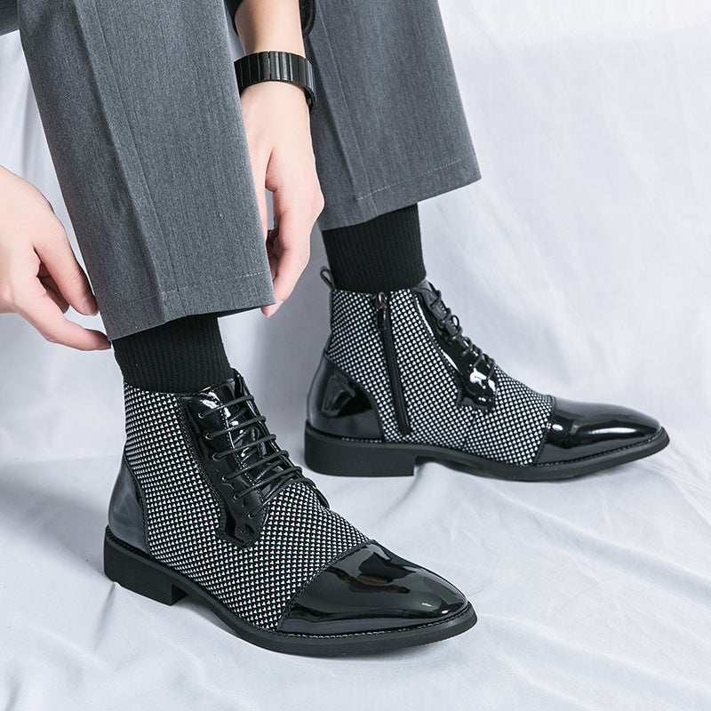Botas de cuero para hombre – Diseño elegante con cremallera lateral