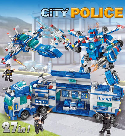 Set de Construcción Policía – Bloques Pequeños Educativos 400-800 Piezas