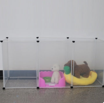 Valla transparente para mascotas – Corral modular seguro y fácil de montar para perros y gatos pequeños