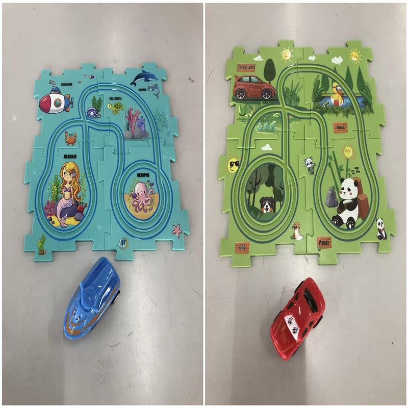 🚂🧩 Pista Eléctrica de Puzzle para Niños – DIY Creativo + Coche Automático – Tendencia 2026 ⚡👧👦