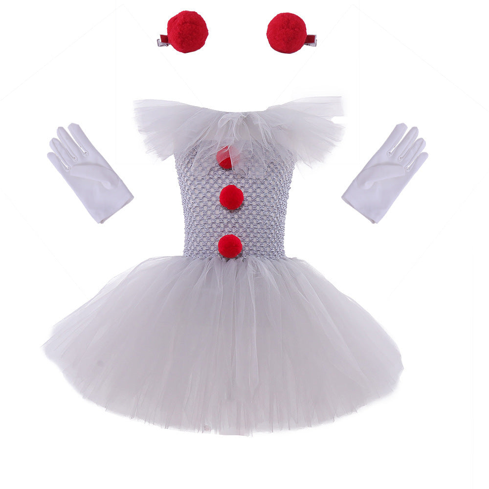 Disfraz de Princesa Infantil con Malla – Vestido, Guantes y Diadema
