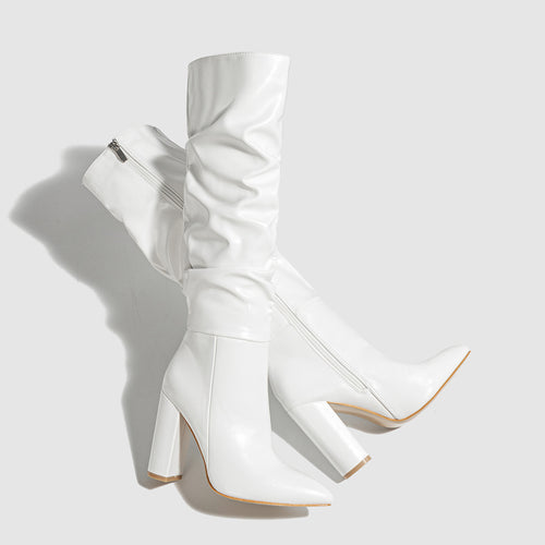 Botas de Tacón Alto con Punta Fina – Elegantes y Cálidas para Mujer