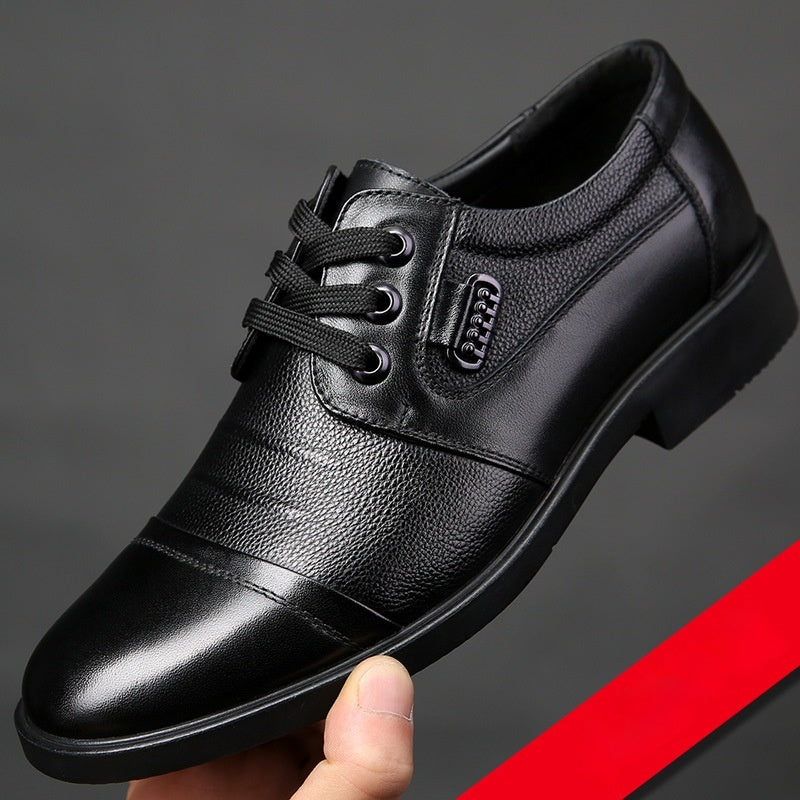 Zapatos de hombre con cordones — Cuero de primera capa y diseño clásico de caña alta