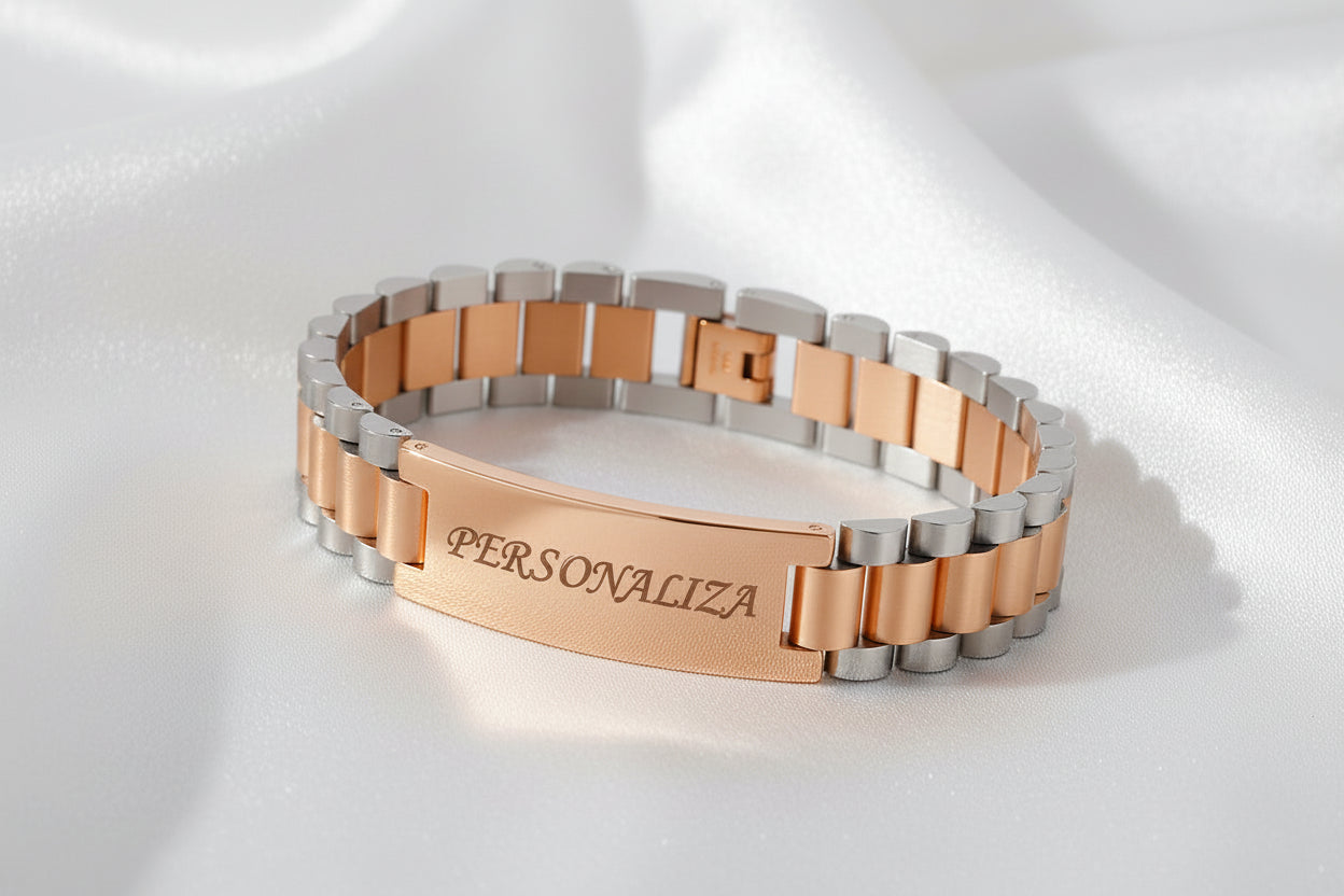 Brazalete de Acero Inoxidable Personalizado Masculino