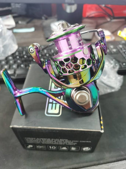 Carrete de pesca metálico profesional para mar – acero inoxidable y rodamientos de alta precisión