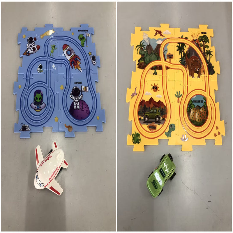 🚂🧩 Pista Eléctrica de Puzzle para Niños – DIY Creativo + Coche Automático – Tendencia 2026 ⚡👧👦