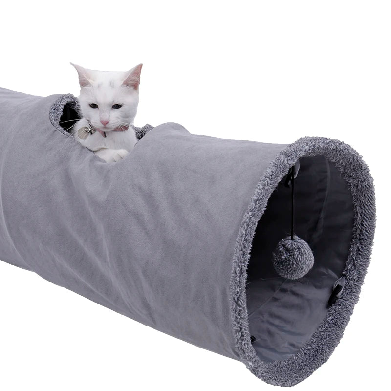 Túnel plegable para gatos – Juguete interactivo suave y resistente