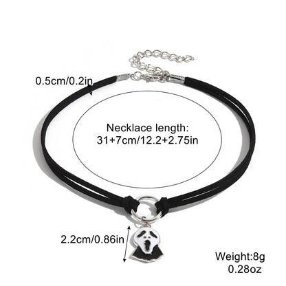 Collar Halloween con Colgante de Murciélago, Calabaza, Fantasma y Araña – Aleación de Zinc Galvanizada