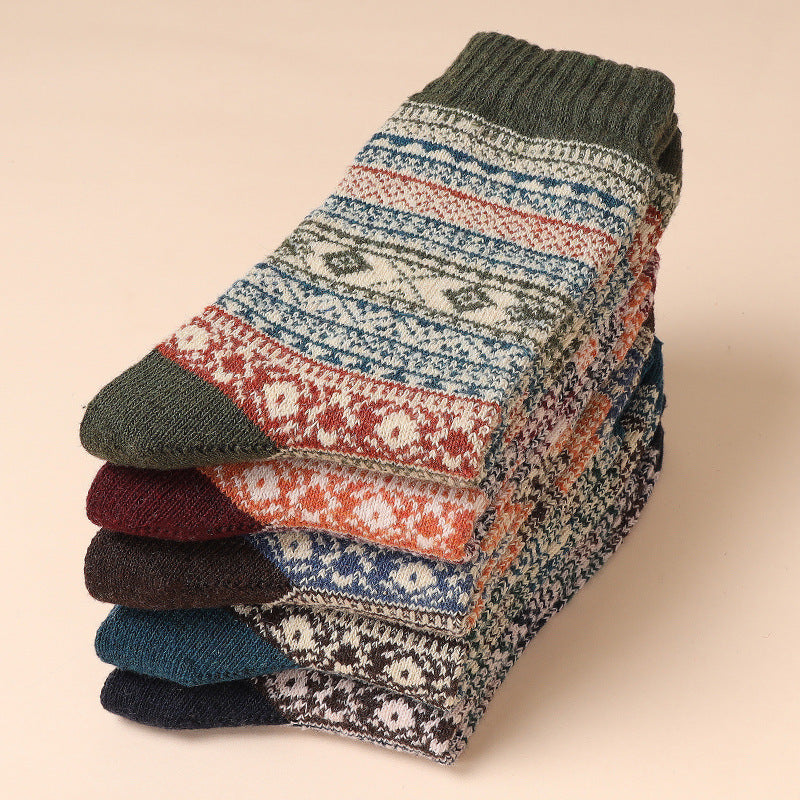 Calcetines retro de invierno para hombre – Pack de 5 o 10 pares estilo vintage
