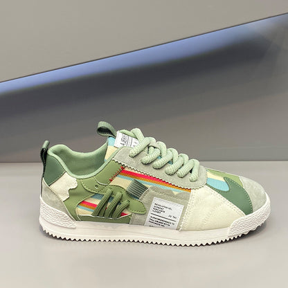 Zapatillas casuales unisex — Diseño transpirable con costuras visibles y suela blanda