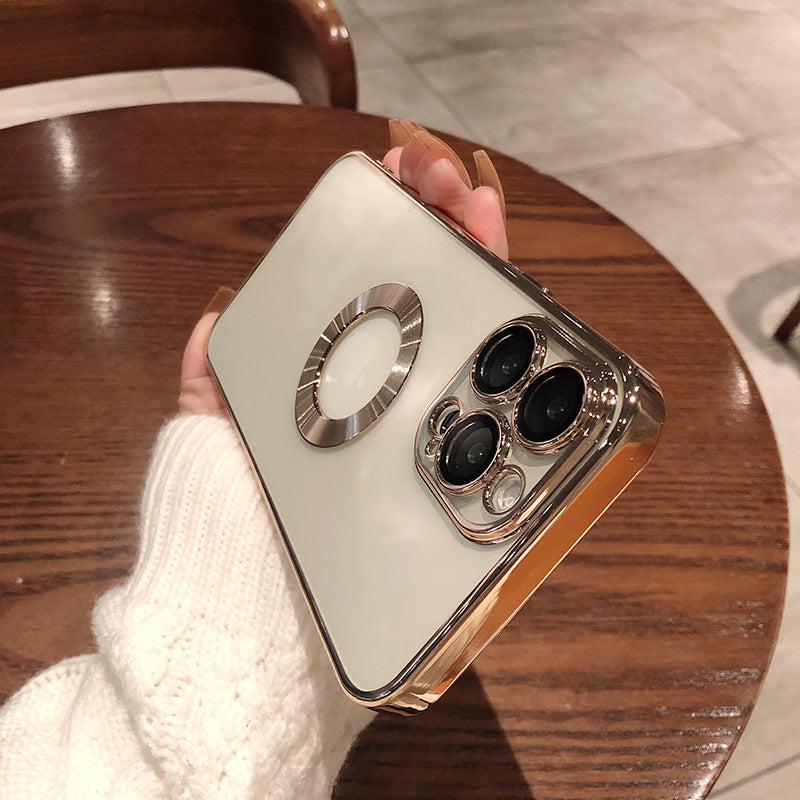 Funda para iPhone con protector de cámara – Diseño electrochapado HD anticaídas
