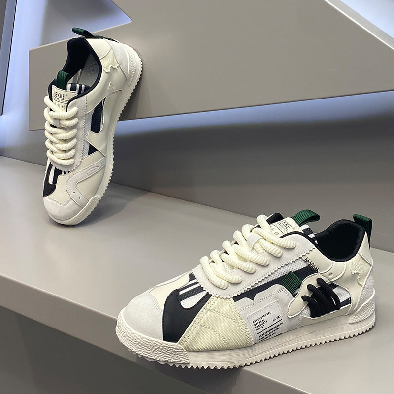 Zapatillas casuales unisex — Diseño transpirable con costuras visibles y suela blanda