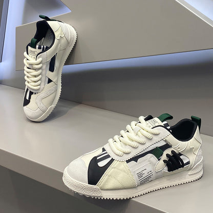 Zapatillas casuales unisex — Diseño transpirable con costuras visibles y suela blanda