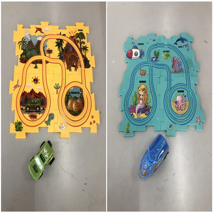 Pista Eléctrica de Puzzle para Niños – Coche Automático DIY Creativo