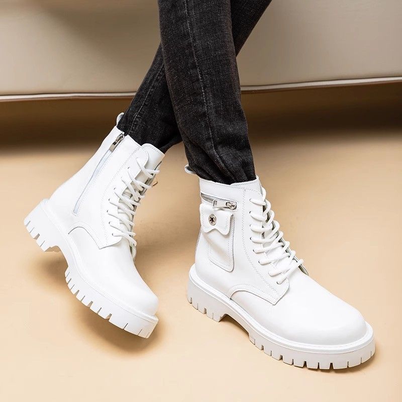 Botas Martin de hombre — Diseño de caña alta en cuero PU con cierre de hebilla