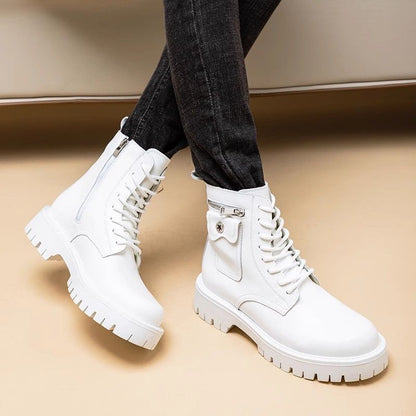 Botas Martin de hombre — Diseño de caña alta en cuero PU con cierre de hebilla