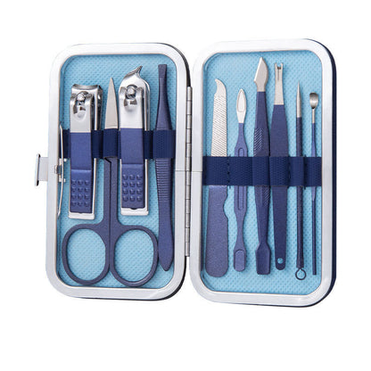 Set Profesional de Manicura y Pedicura en Acero Inoxidable con Estuche de Cuero