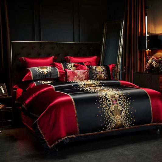 Juego de cama seda y algodón 🛌 | Set 4 piezas lujo ligero