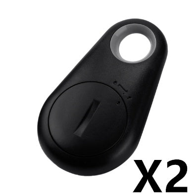 Localizador inteligente Bluetooth antipérdida en plástico ABS, compacto y ligero, color negro, visto en primer plano.