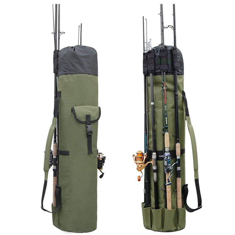 Bolsa cilíndrica de pesca multifuncional – porta cañas y accesorios impermeable Oxford 600D