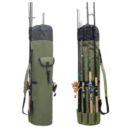 Bolsa cilíndrica de pesca multifuncional – porta cañas y accesorios impermeable Oxford 600D