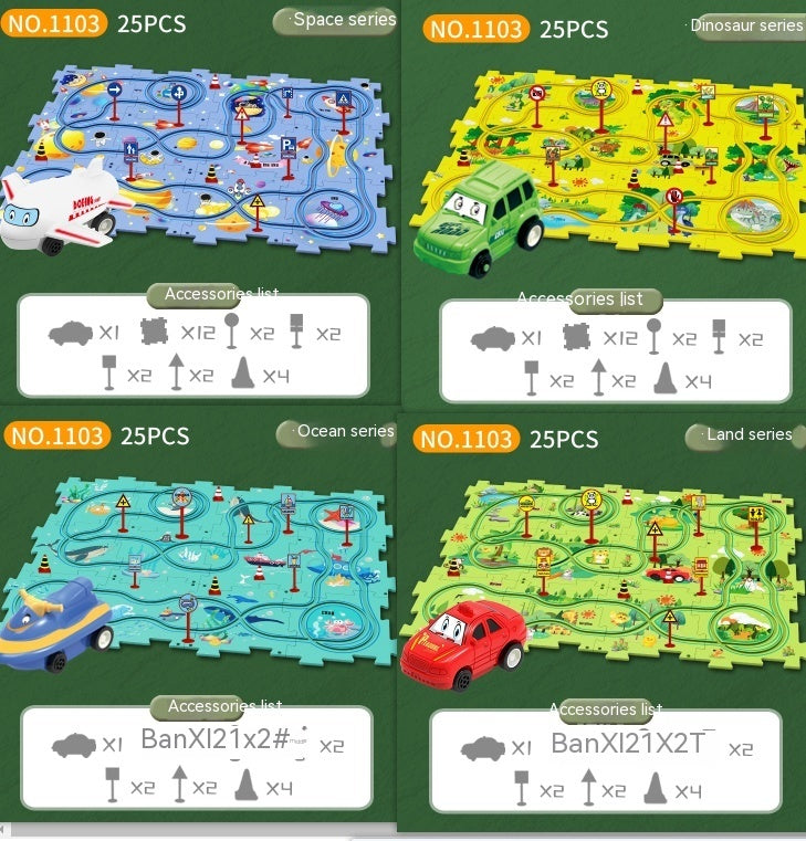 🚂🧩 Pista Eléctrica de Puzzle para Niños – DIY Creativo + Coche Automático – Tendencia 2026 ⚡👧👦