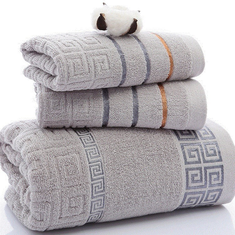 Set de toallas de algodón 3 piezas – suaves, absorbentes y elegantes