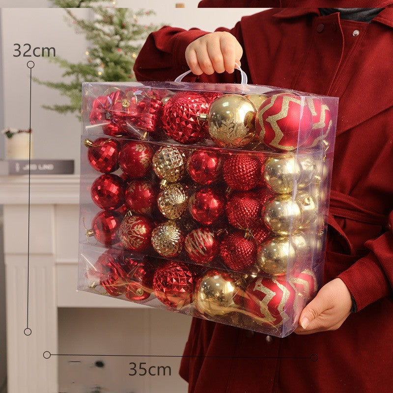 Set de bolas navideñas de plástico PC en varios tamaños y combinaciones de colores para decoración de árbol