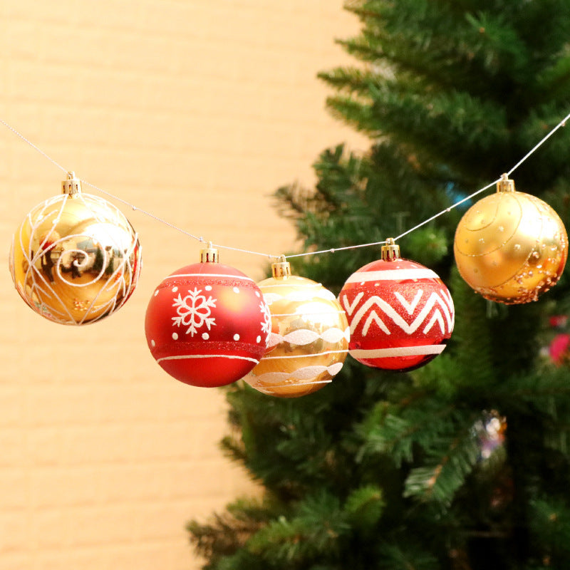set de 24 bolas navideñas decorativas de PVC de 6 cm pintadas a mano con acabado brillante para árbol de Navidad