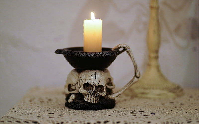 Bandeja Decorativa con Tres Fantasmas – Portavelas de Resina para Halloween