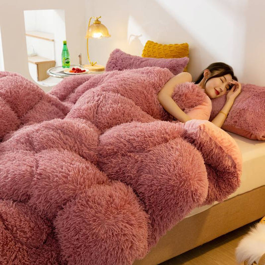 🛏️❄️ Edredón de Invierno de Doble Cara – Felpa de Visón + Terciopelo de Cristal, Súper Suave y Cálido ✨💖