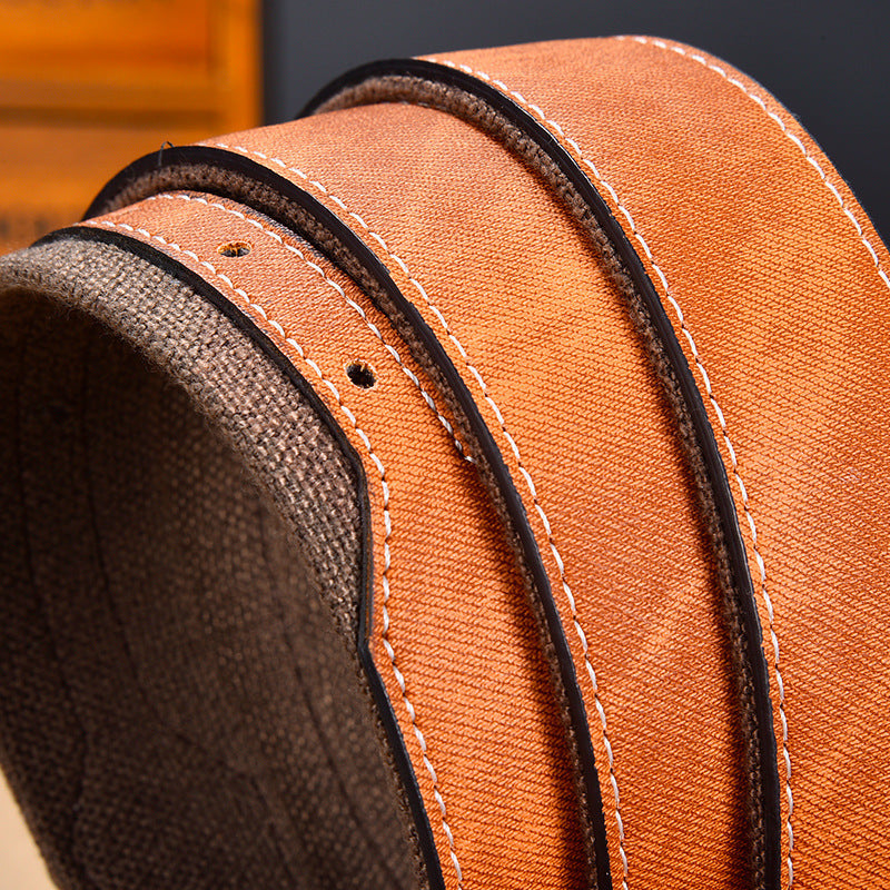 Cinturón de lona retro para hombre – estilo casual con hebilla metálica