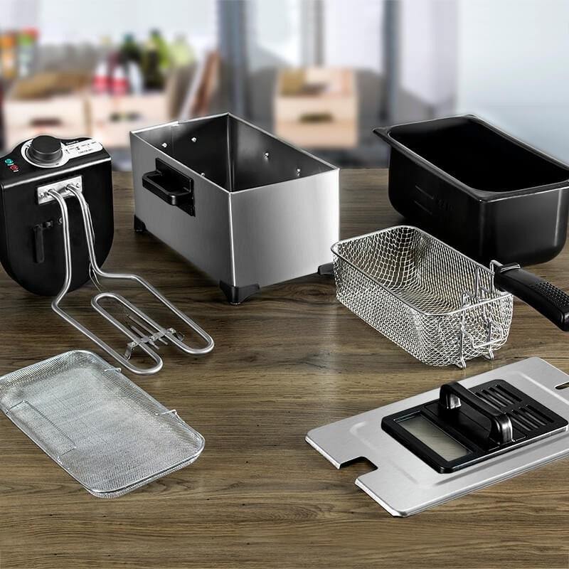 Freidora Eléctrica de 3 Litros Antiadherente – Potencia 2000W para Cocina Doméstica