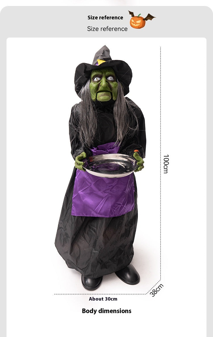 Bruja Eléctrica con Sensor de Sonido – Decoración Animada de Halloween