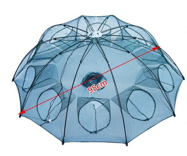Red trampa automática de pesca plegable – nylon reforzado con cierre superior