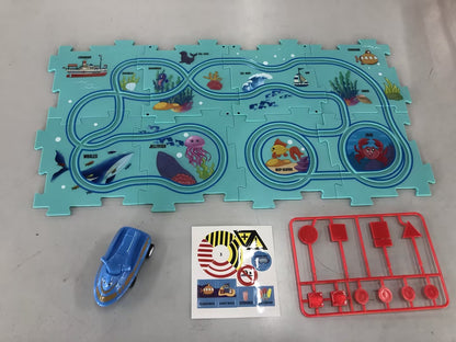 Pista Eléctrica de Puzzle para Niños – Coche Automático DIY Creativo